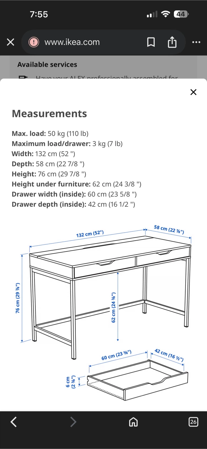 IKEA Alex Desk - Black - photo 4