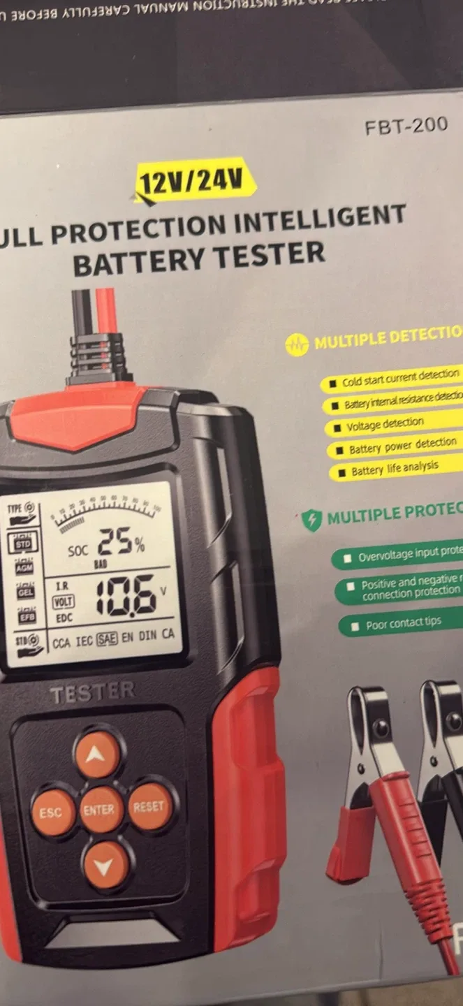 FBT-200 12V/24V Battery Tester - Full Protection image indicator(4)