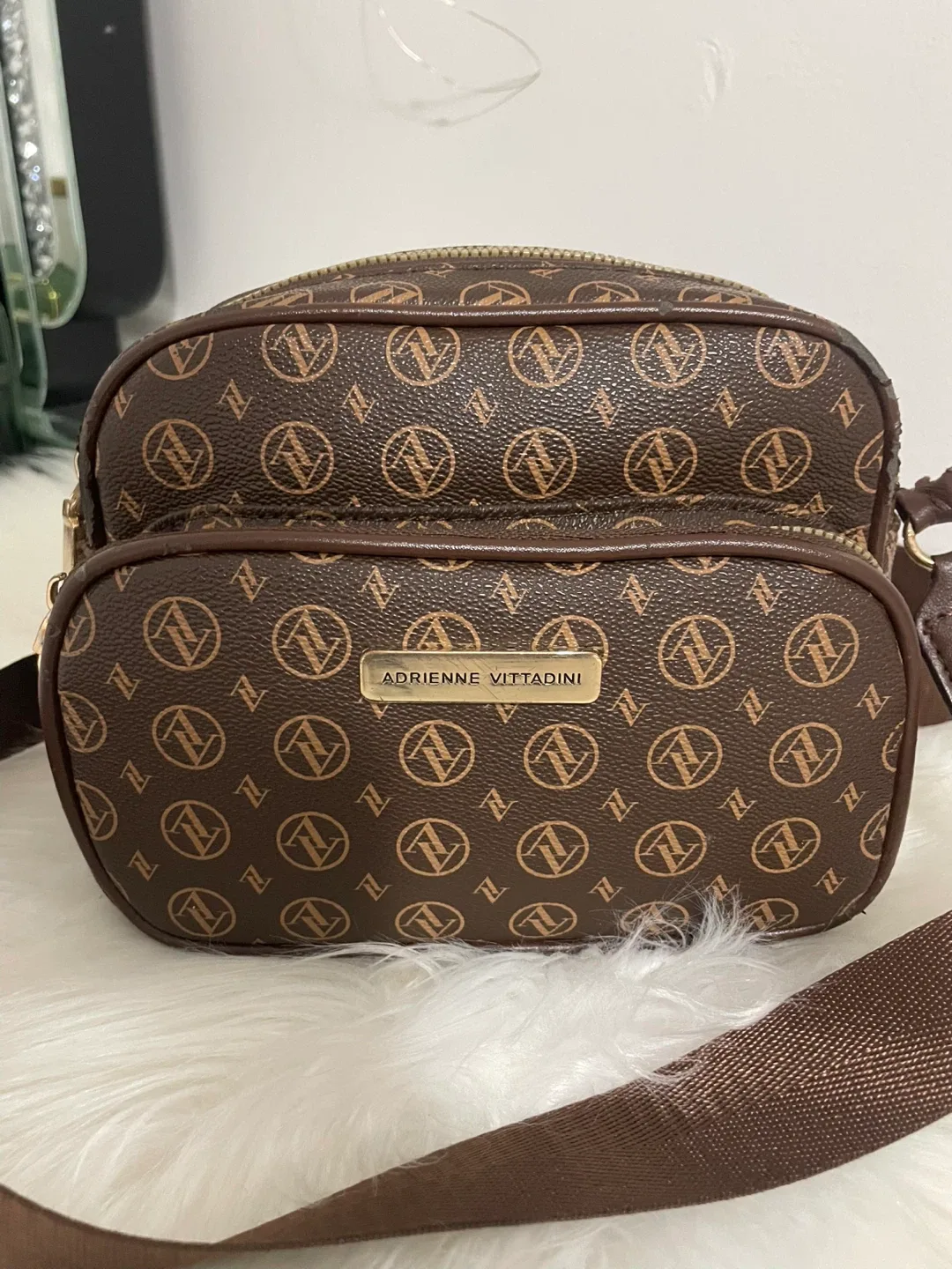 Adrienne Vittadini Brown Crossbody Bag thumbnail
