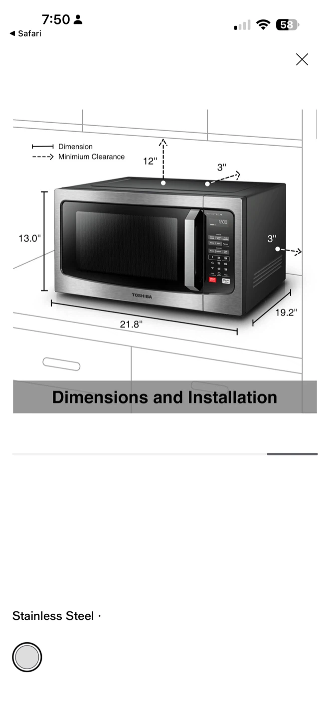Microwave- Toshiba 1.6 cu ft Microwave Oven ML-EM45PIT(SS) - photo 4
