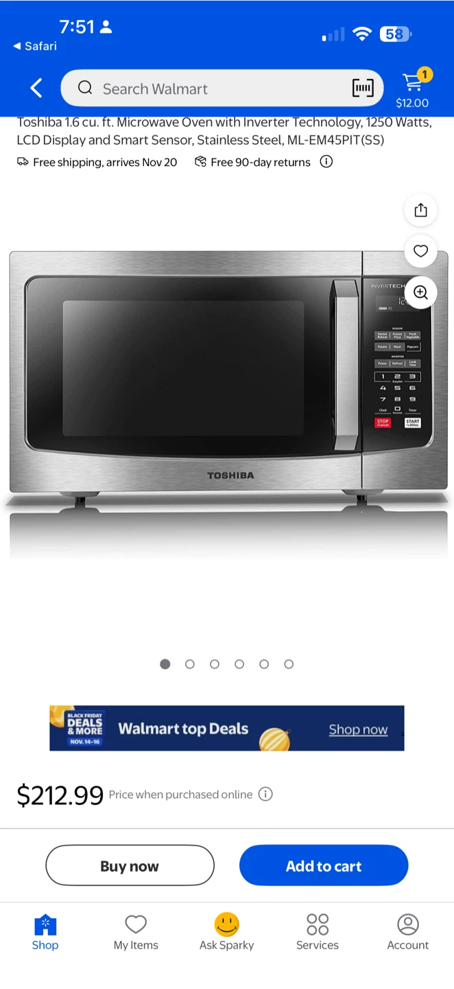 Microwave- Toshiba 1.6 cu ft Microwave Oven ML-EM45PIT(SS) - photo 5