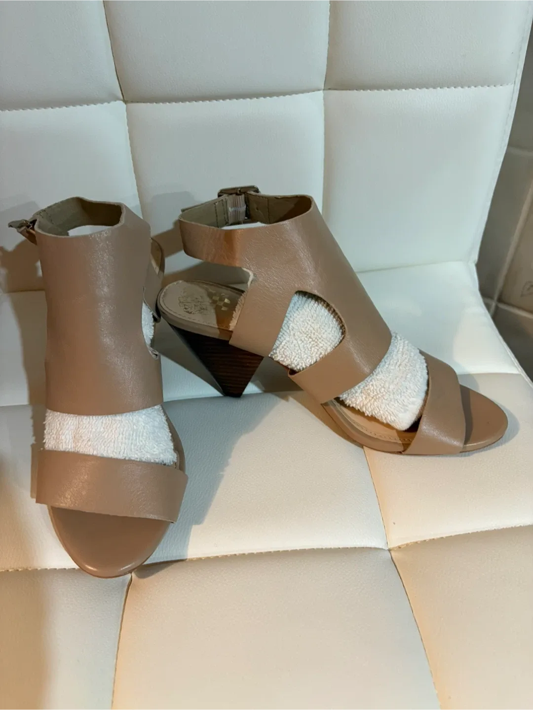 Vince Camuto Leather Heel Sandals - Size 8.5