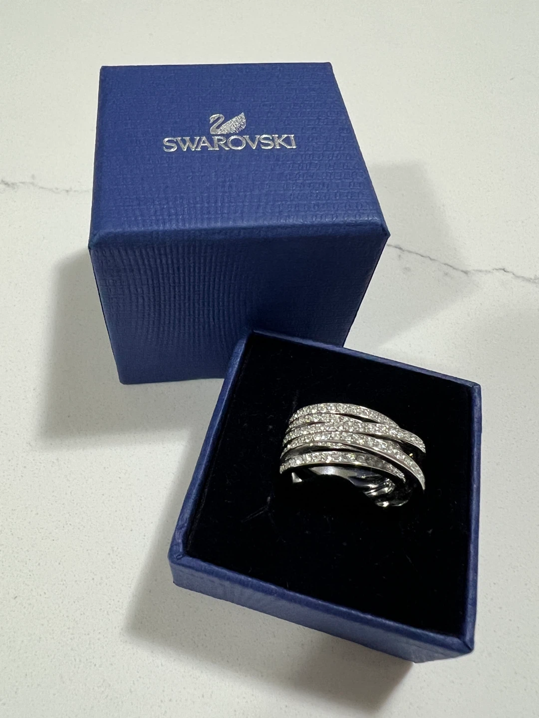 Swarovski Silver Spiral Ring with Box - photo 3