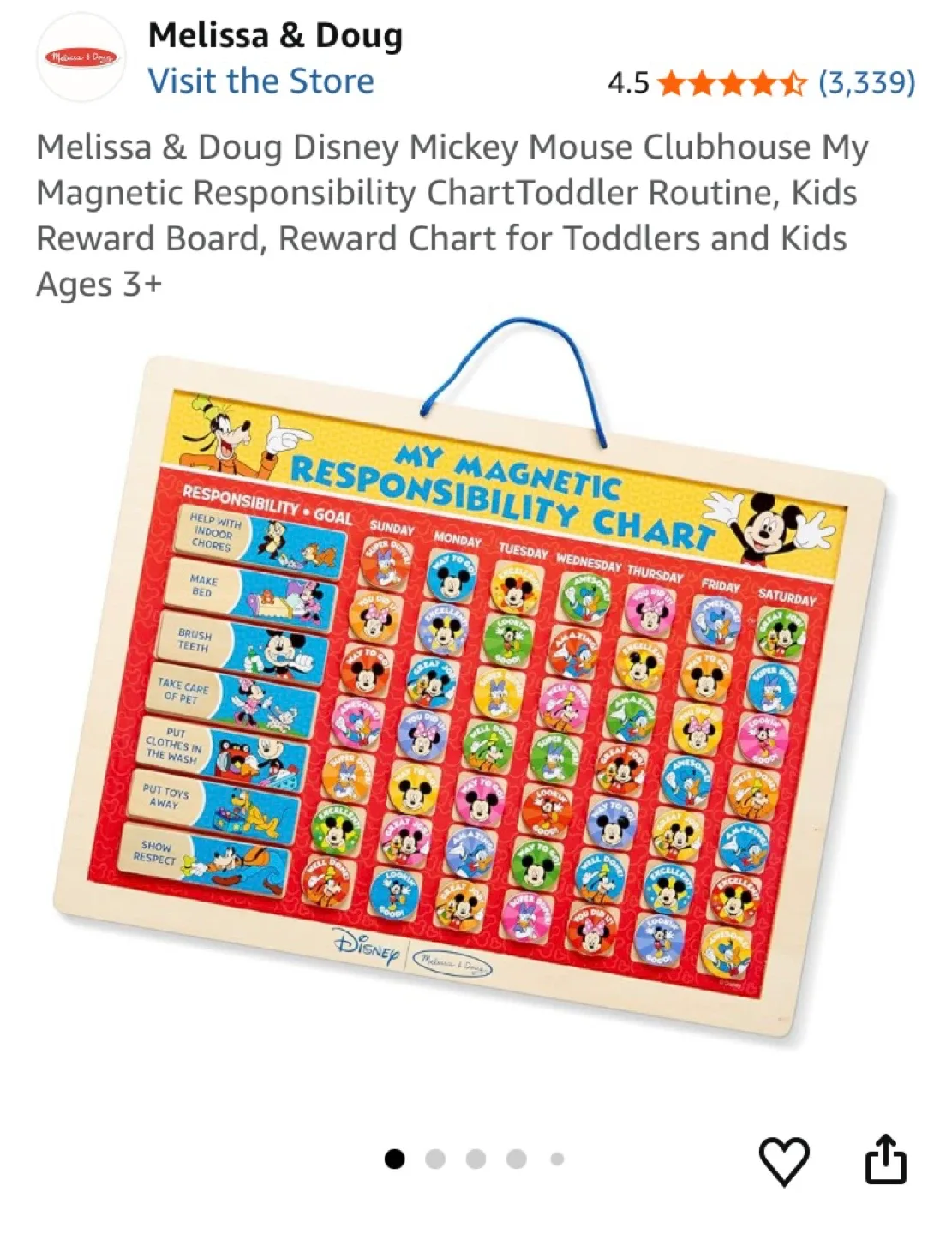 Melissa & Doug Disney Mickey Mouse Responsibility Chart image indicator(3)