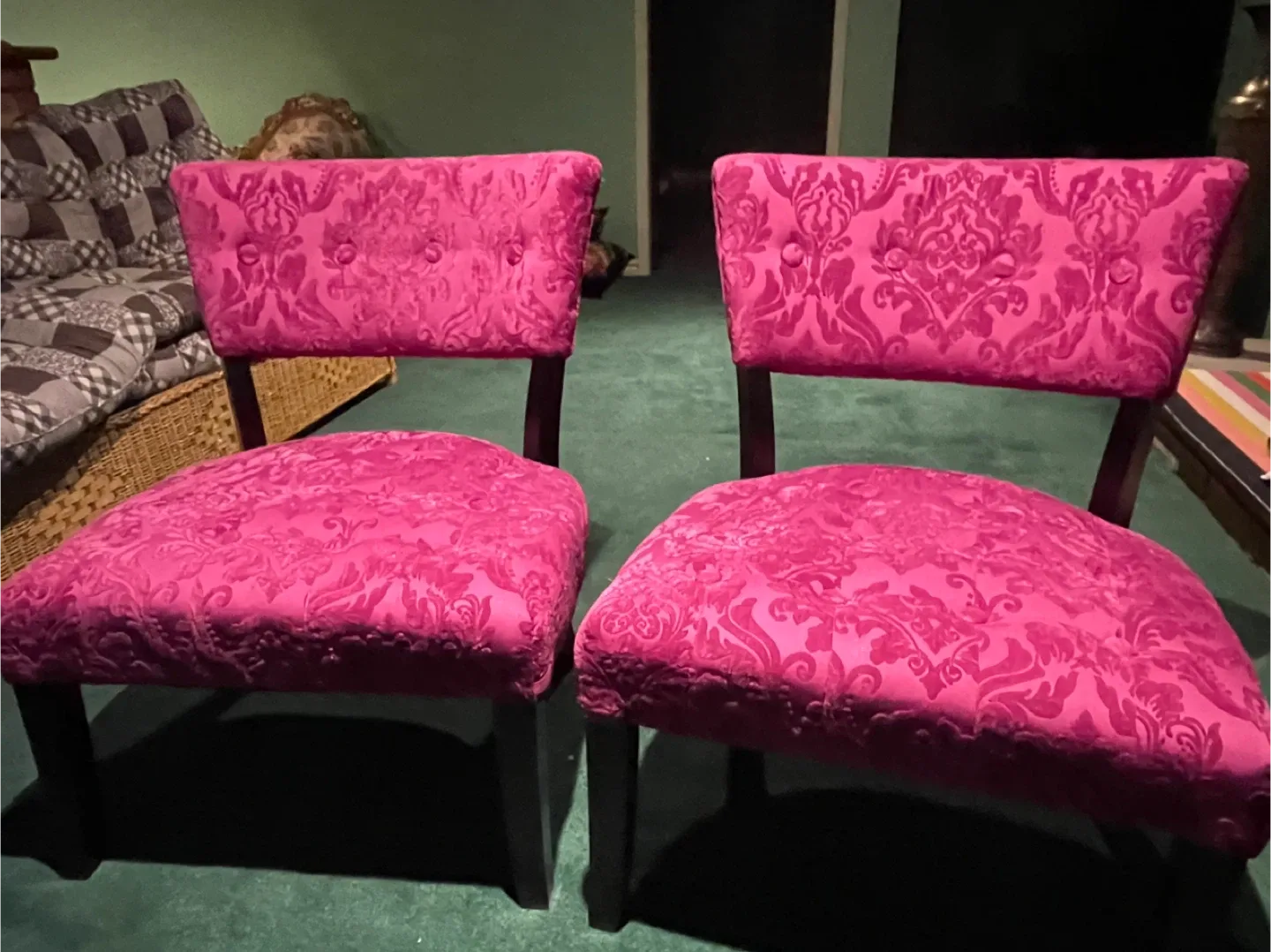 Pair of Pink Upholstered Accent Chairs image indicator(3)