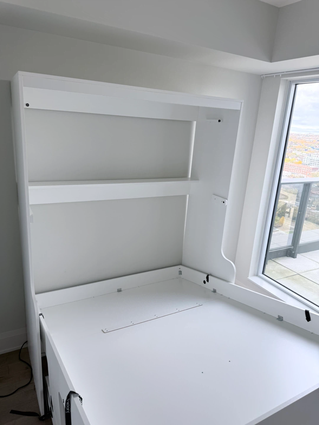 Hiddenbed Murphy Bed with Desk - Vertical , White - photo 2