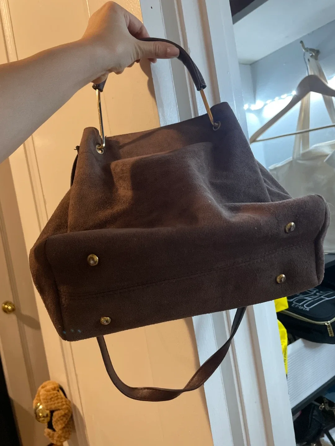 Brown Suede Tote Bag image indicator(3)