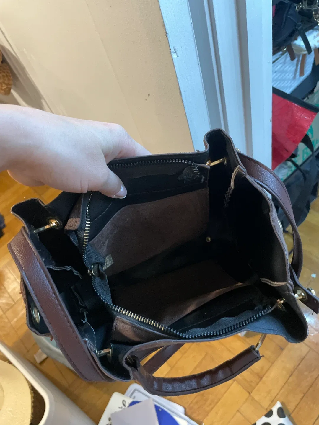 Brown Suede Tote Bag image indicator(4)