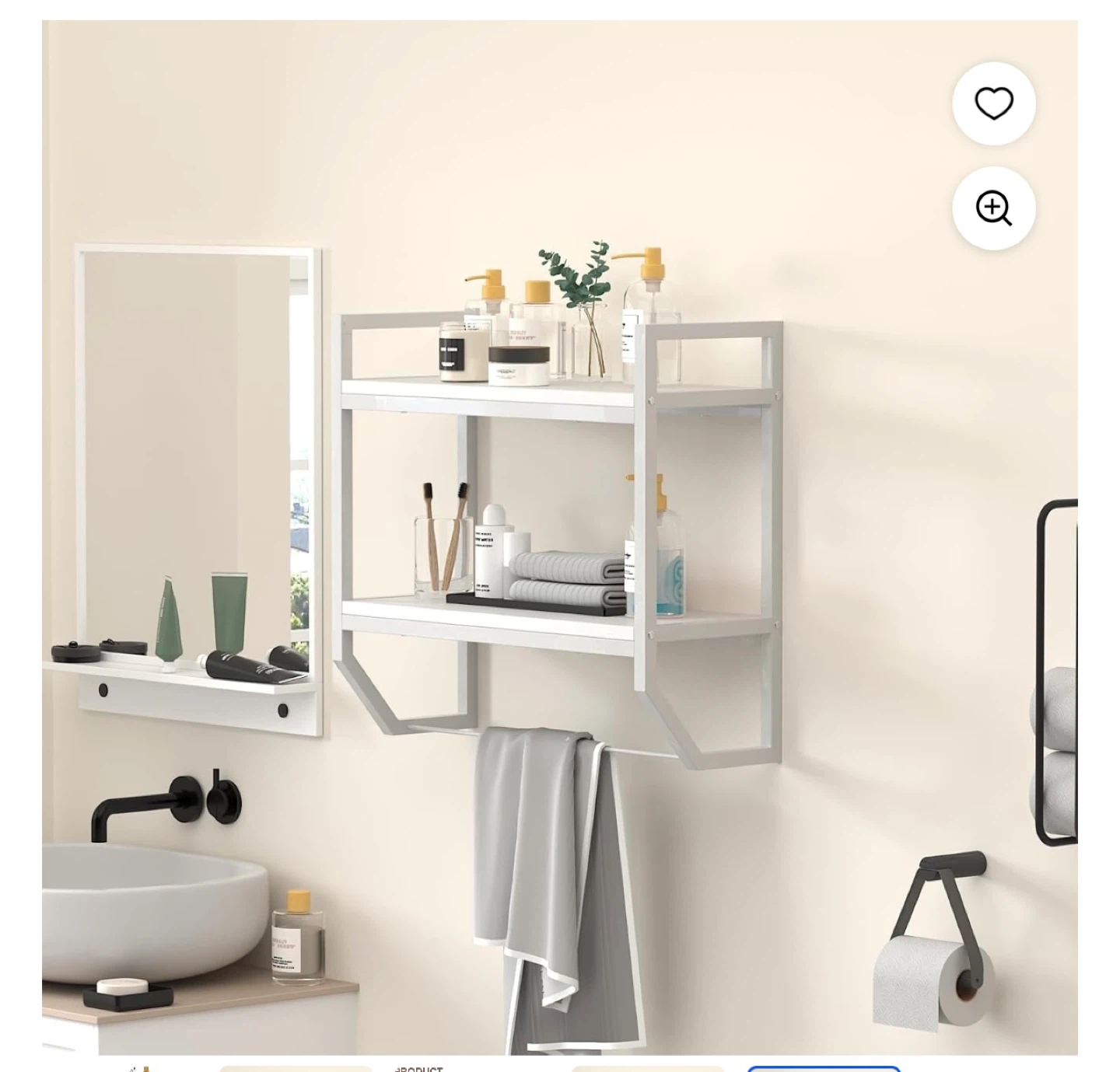 2-Tier Over-The-Toilet Shelves - Space Saving Floating - photo 5