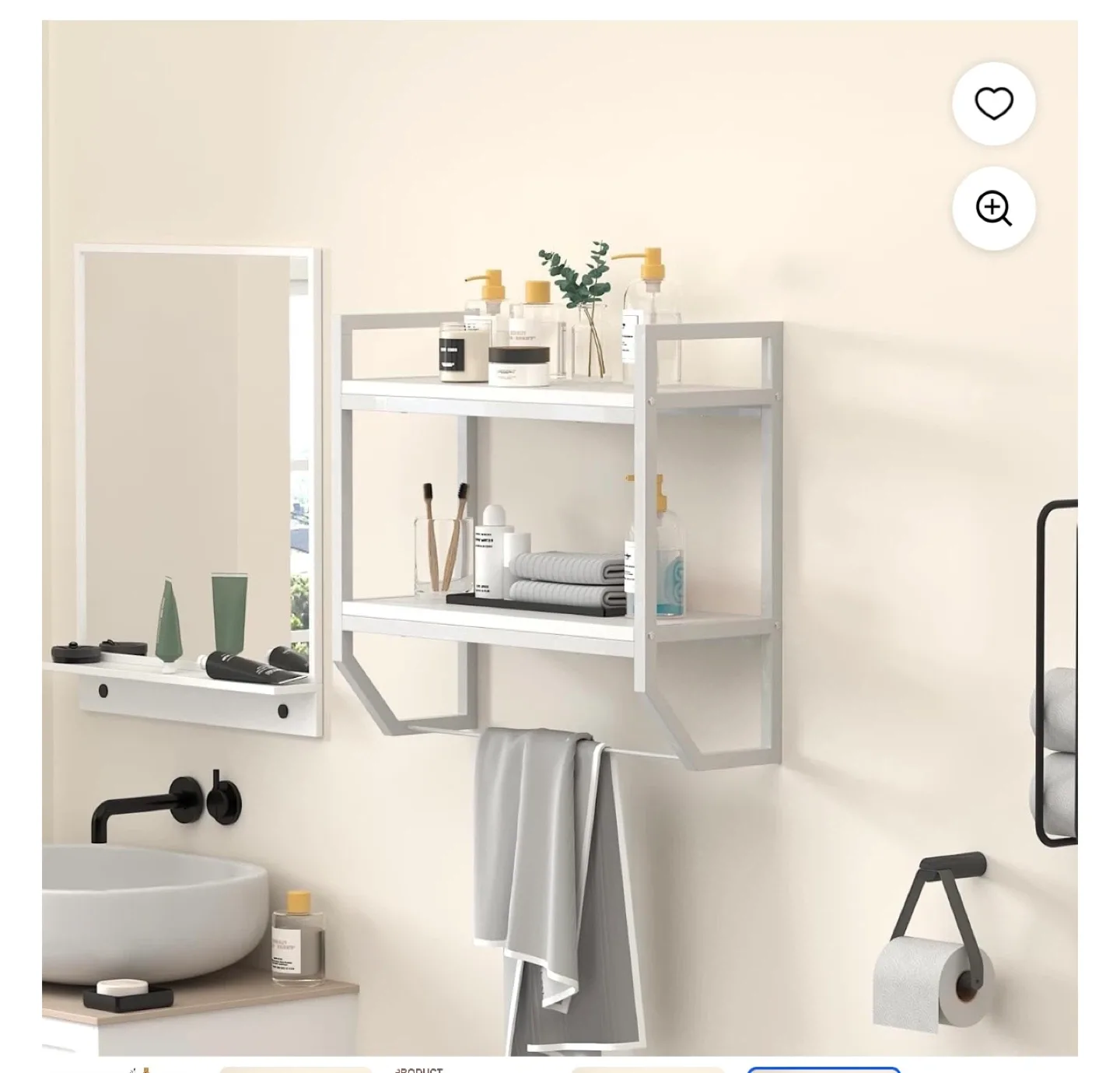 2-Tier Over-The-Toilet Shelves - Space Saving Floating image indicator(5)