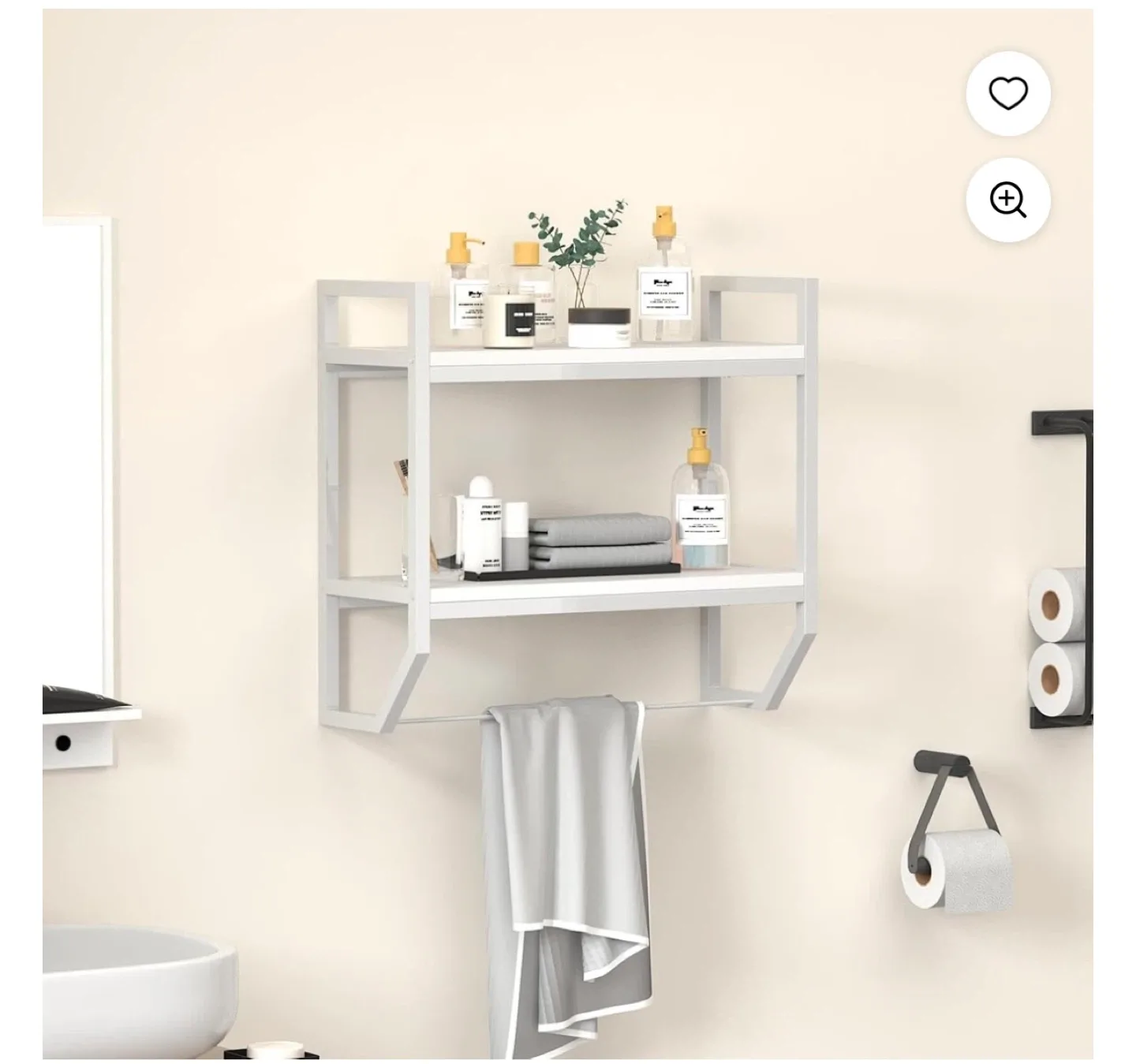 2-Tier Over-The-Toilet Shelves - Space Saving Floating image indicator(4)