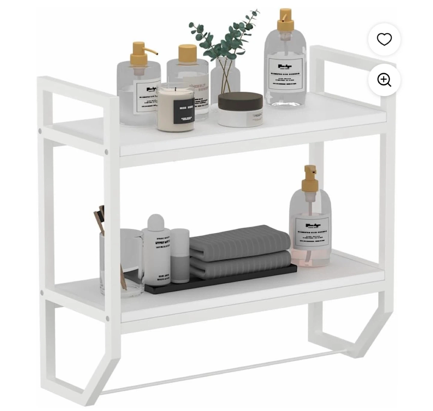 2-Tier Over-The-Toilet Shelves - Space Saving Floating