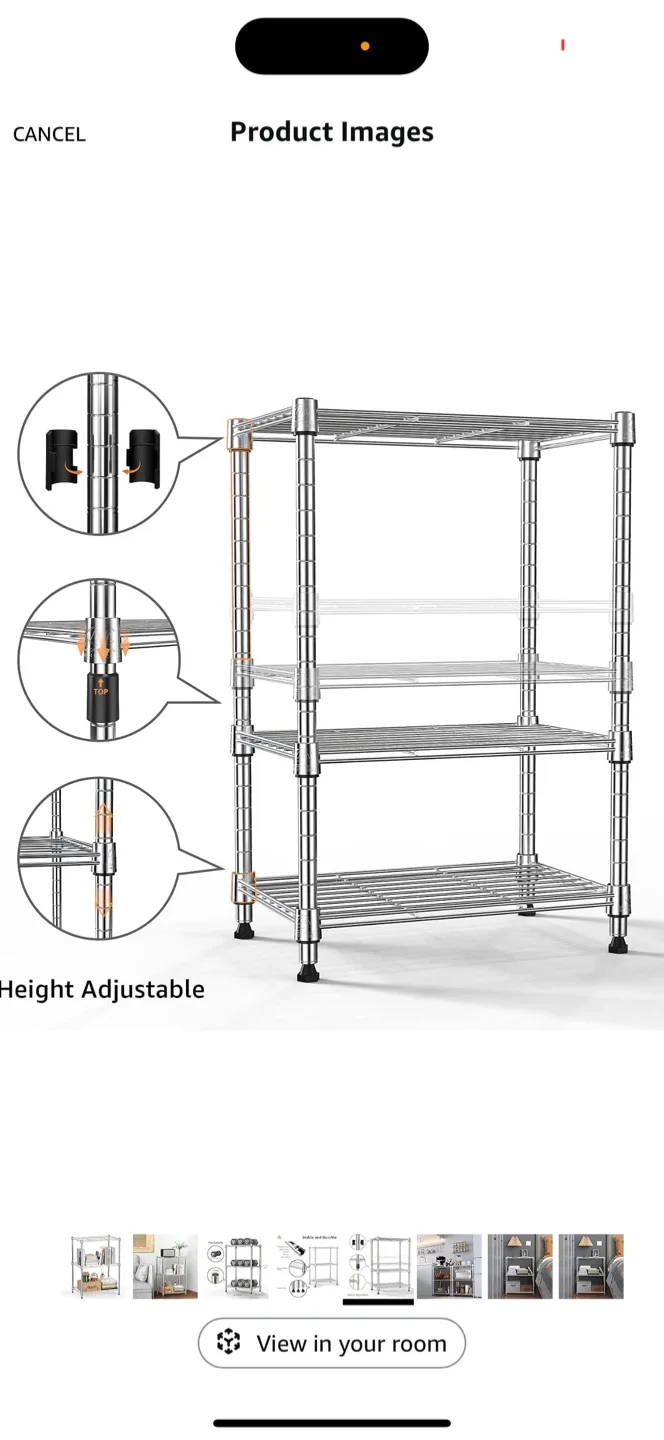 3-Tier Metal Wire Shelving Unit image indicator(3)
