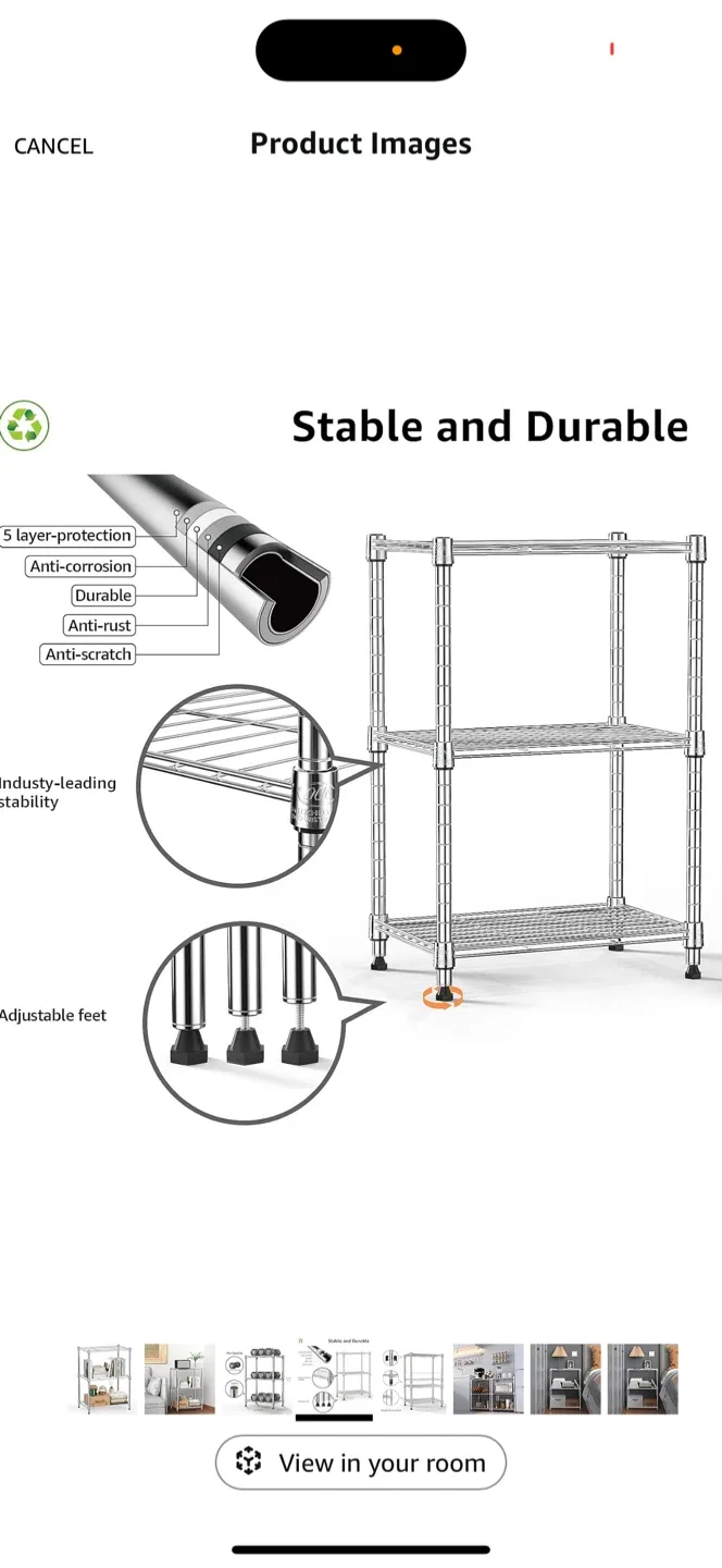 3-Tier Metal Wire Shelving Unit image indicator(4)