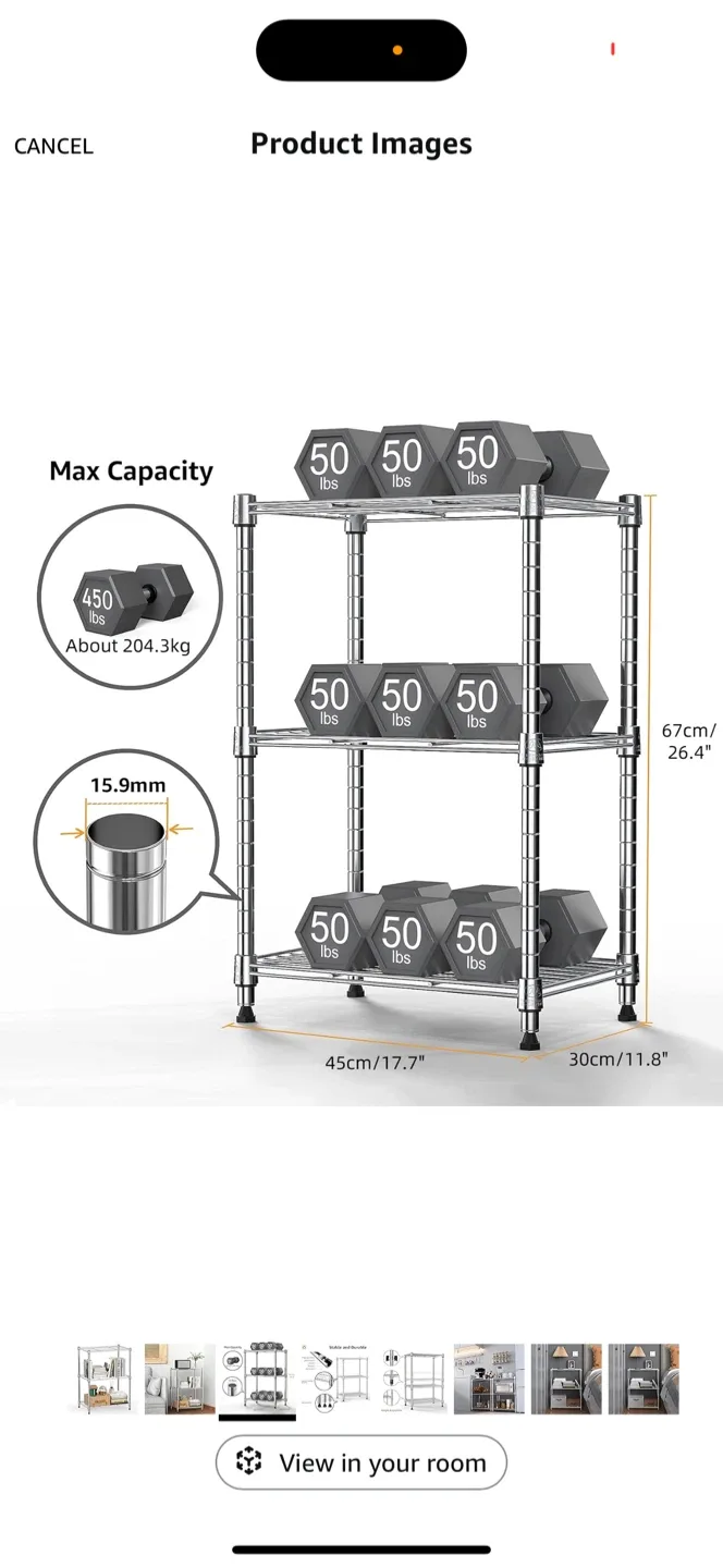 3-Tier Metal Wire Shelving Unit image indicator(5)