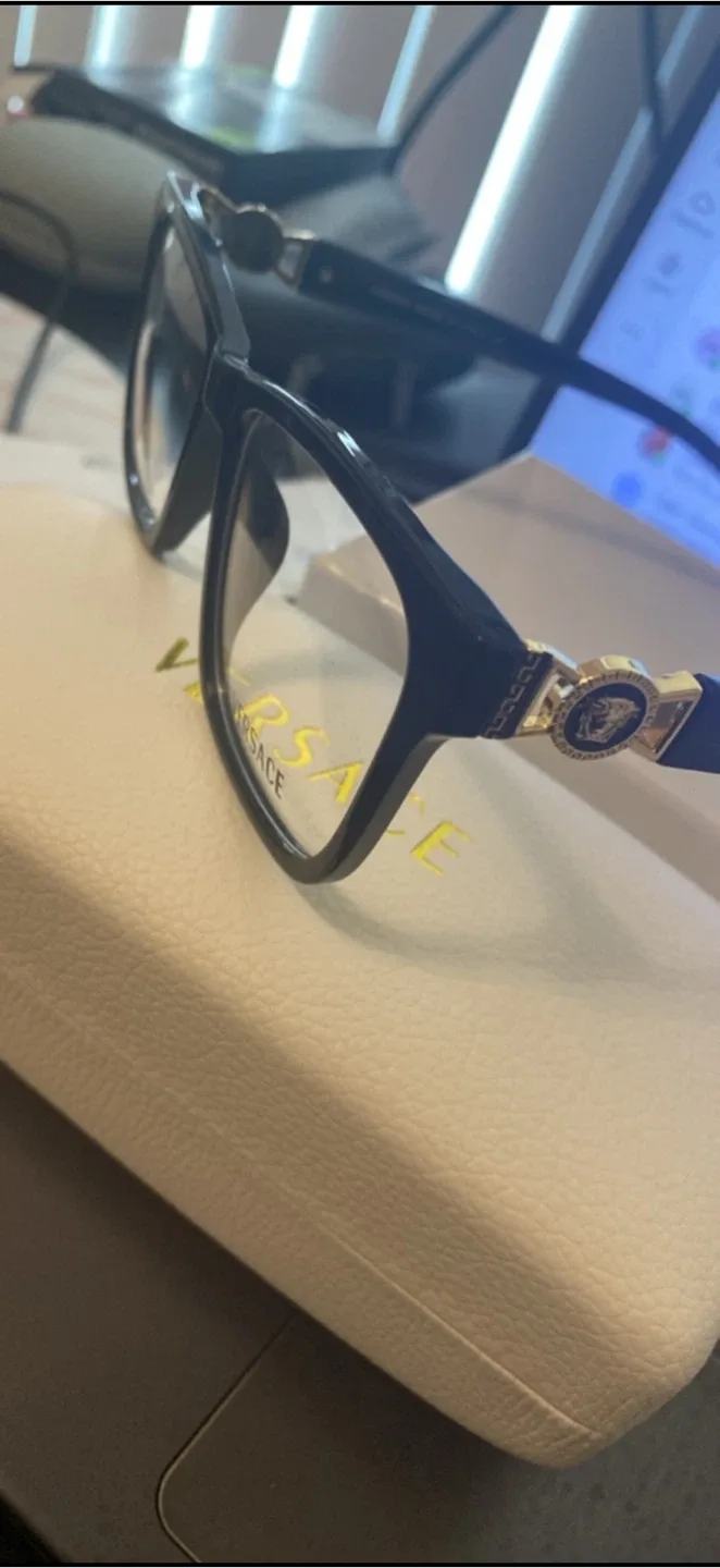 Versace Black Eyeglasses with Case image indicator(3)