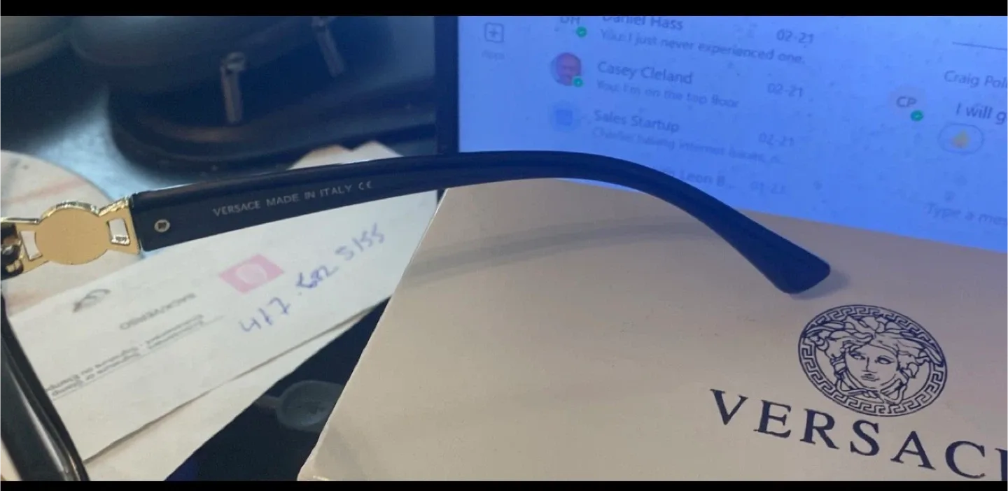 Versace Black Eyeglasses with Case image indicator(5)