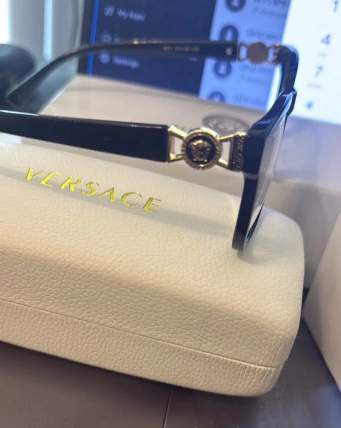 Versace Black Eyeglasses with Case image indicator(4)