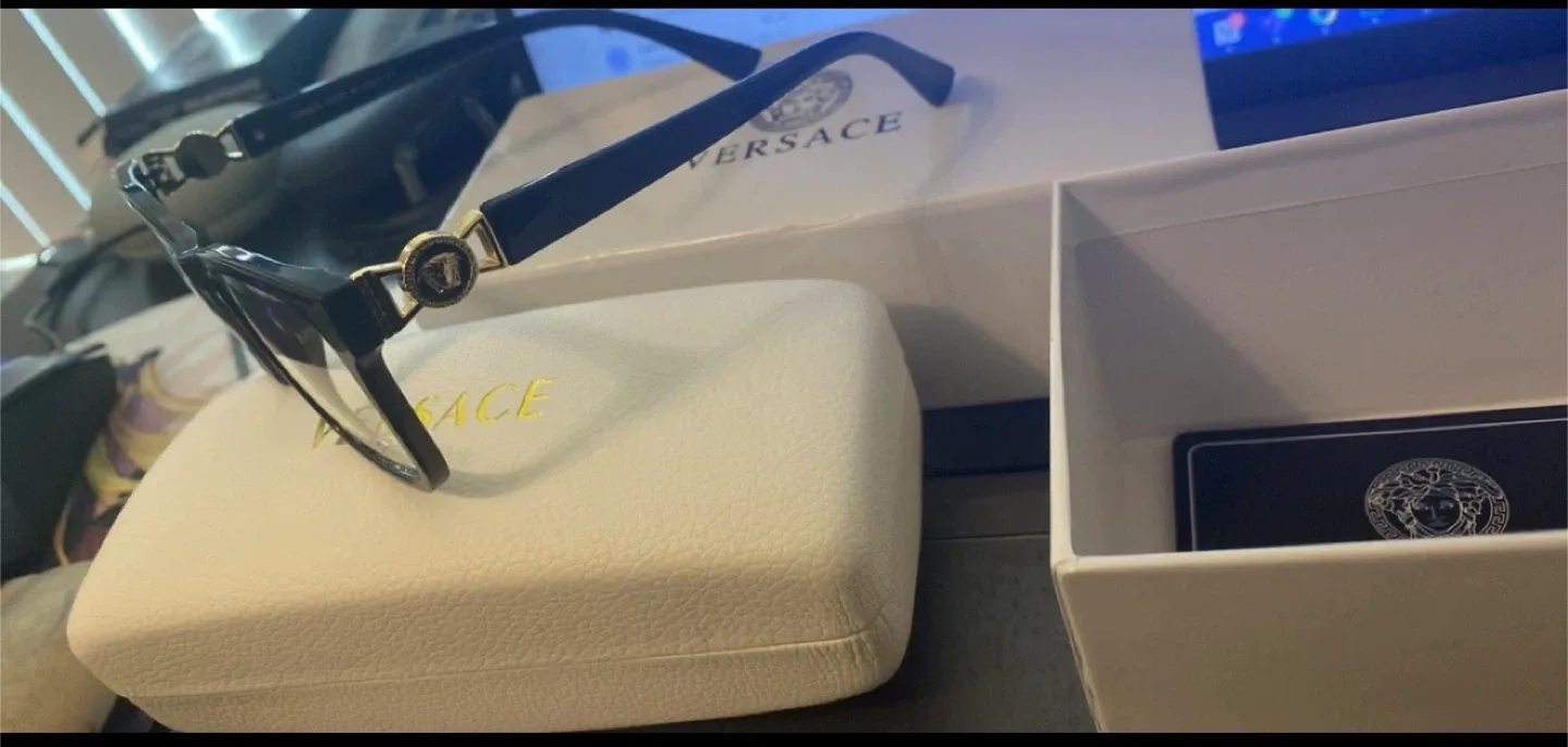 Versace Black Eyeglasses with Case image indicator(7)