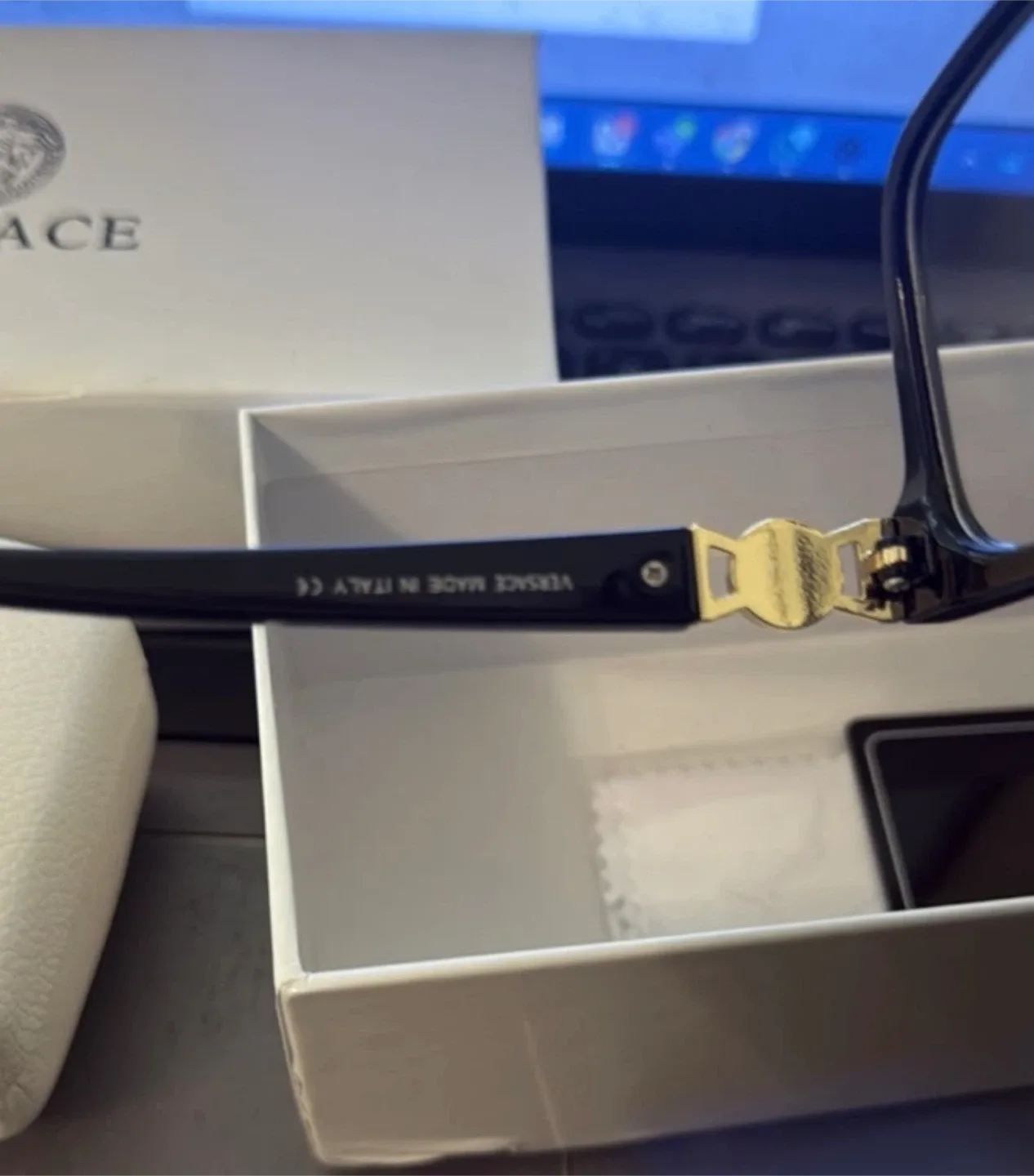 Versace Black Eyeglasses with Case image indicator(6)