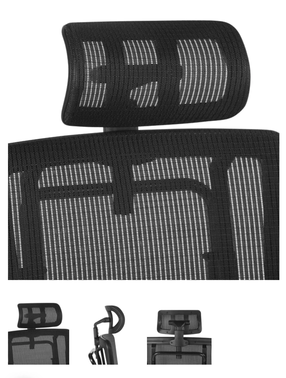 Ergonomic Office Chair Headrest - Black