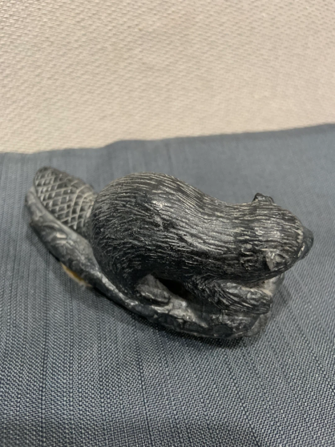 Hand Carved Soap Stone Beaver Figurine - photo 3