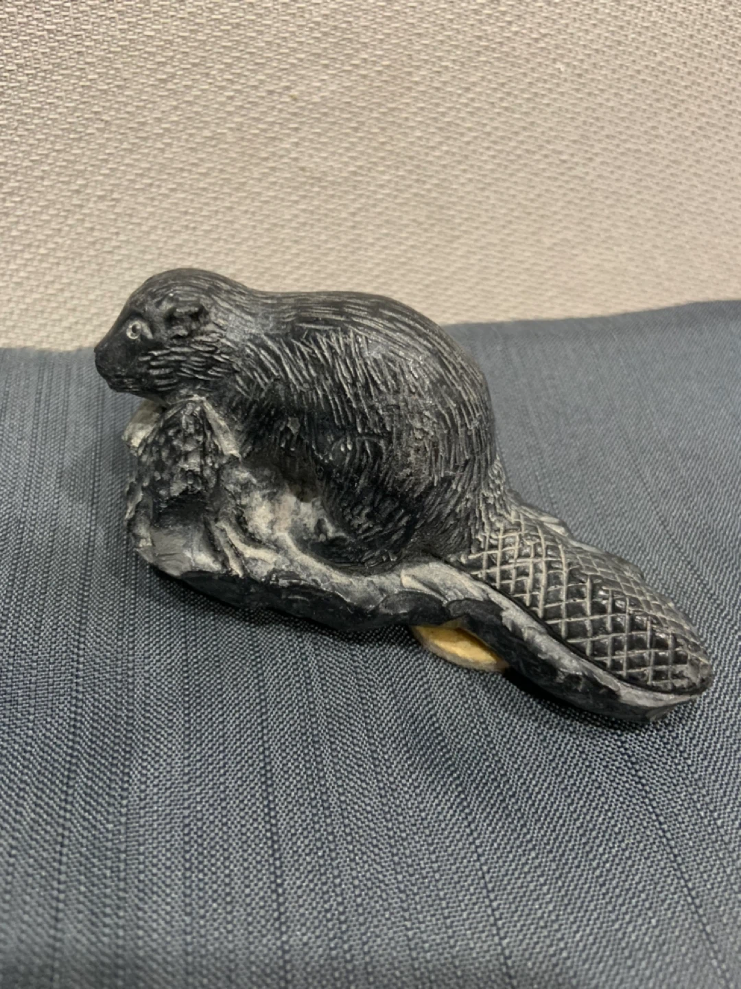 Hand Carved Soap Stone Beaver Figurine