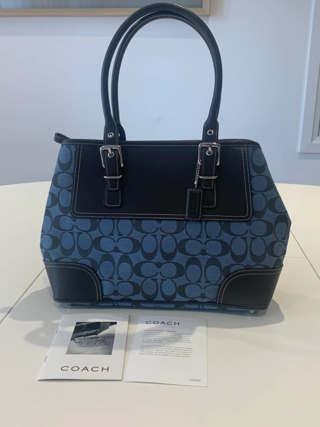 💙 New Coach Blue Signature Hampton Carryall Tote Bag 💙 - photo 2