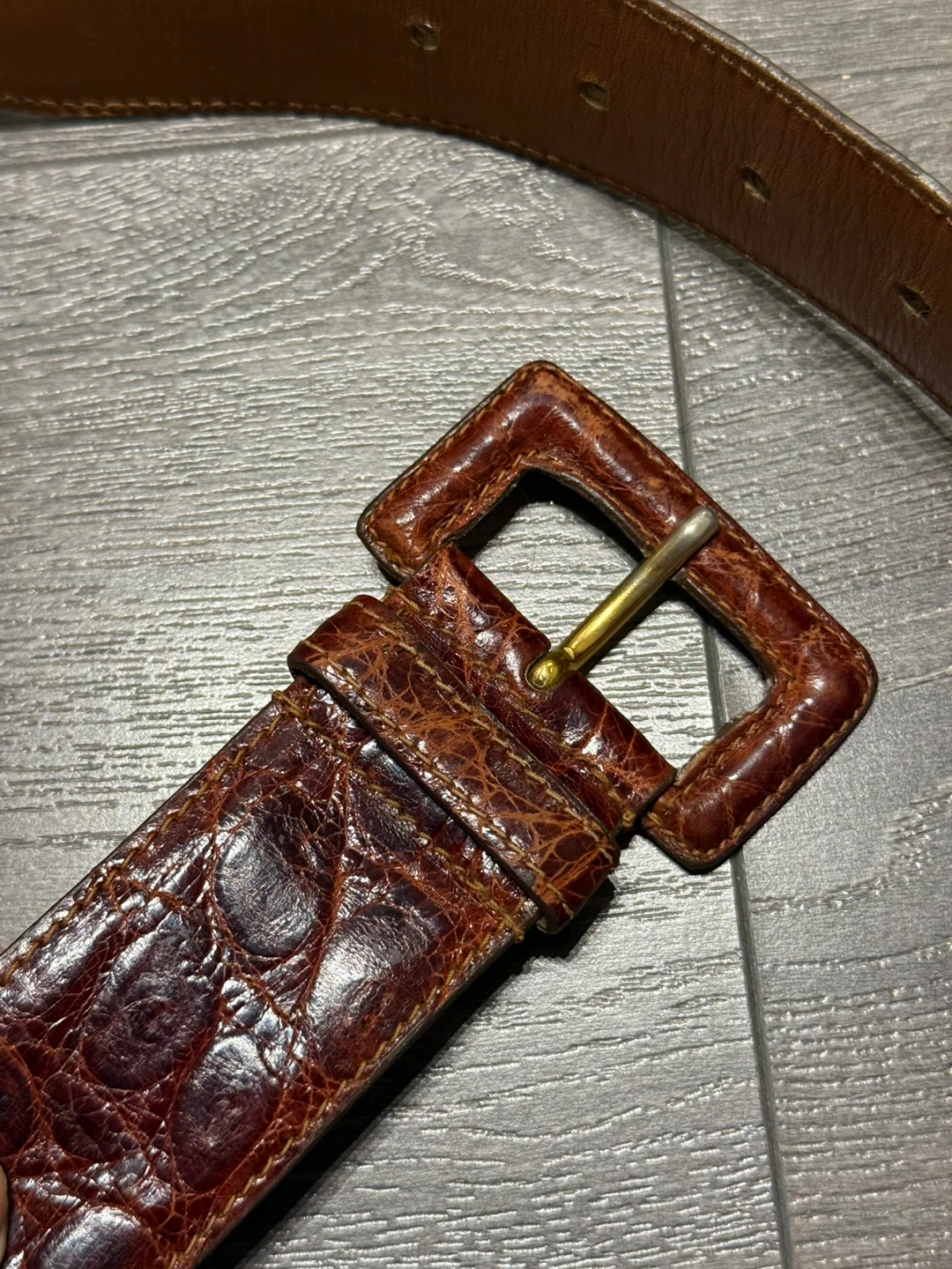 Prada Crocodile Leather Belt Size 75/30 Made in Italy - photo 2