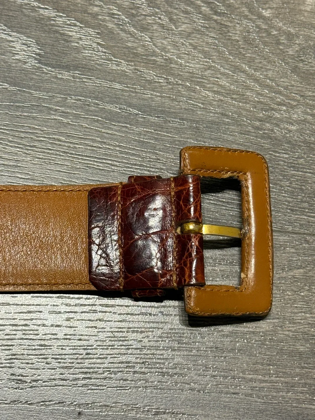 Prada Crocodile Leather Belt Size 75/30 Made in Italy image indicator(6)