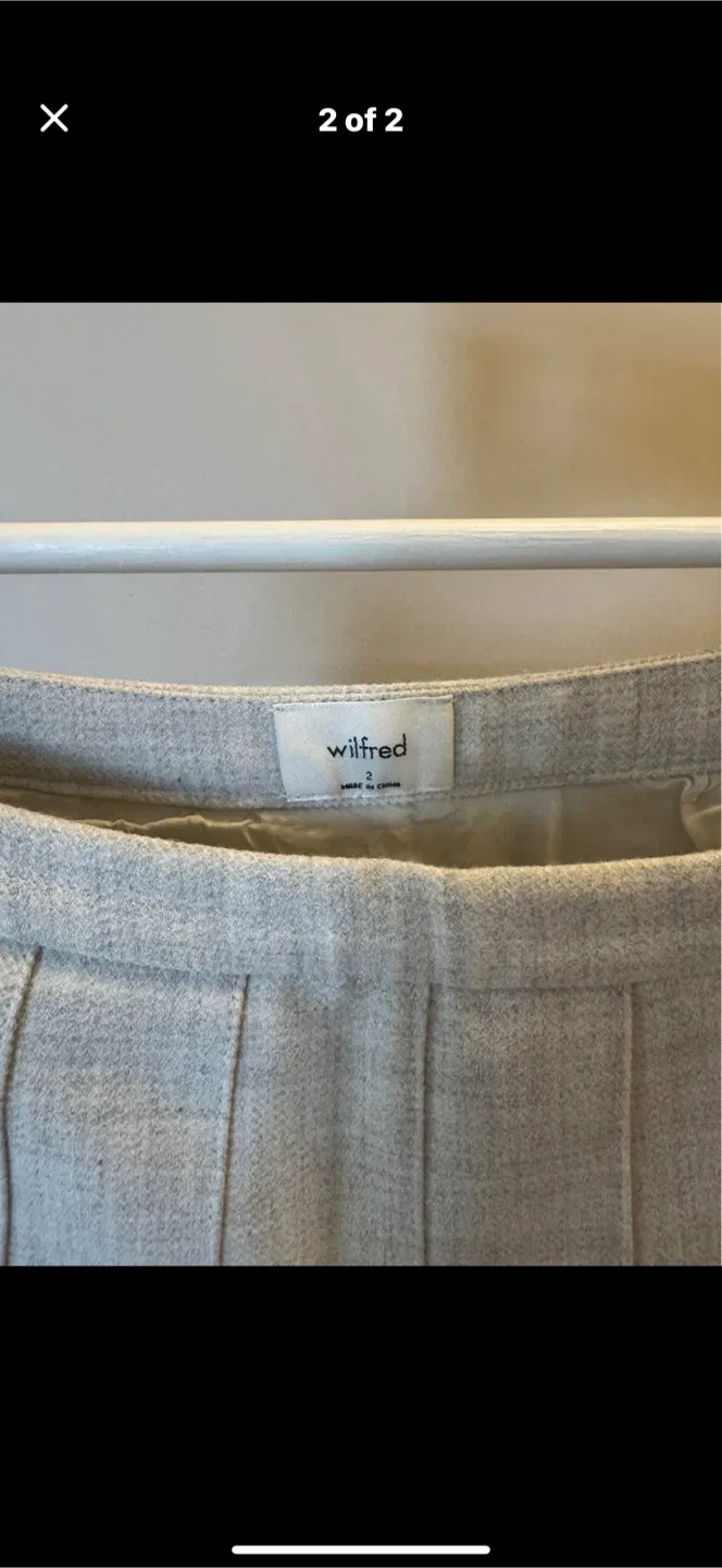 Wilfred Grey Mini Pleated Skirt - Size 2 image indicator(2)