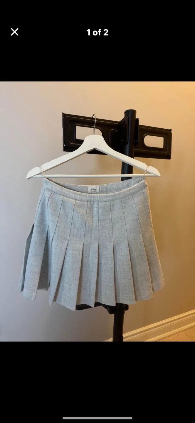 Wilfred Grey Mini Pleated Skirt - Size 2