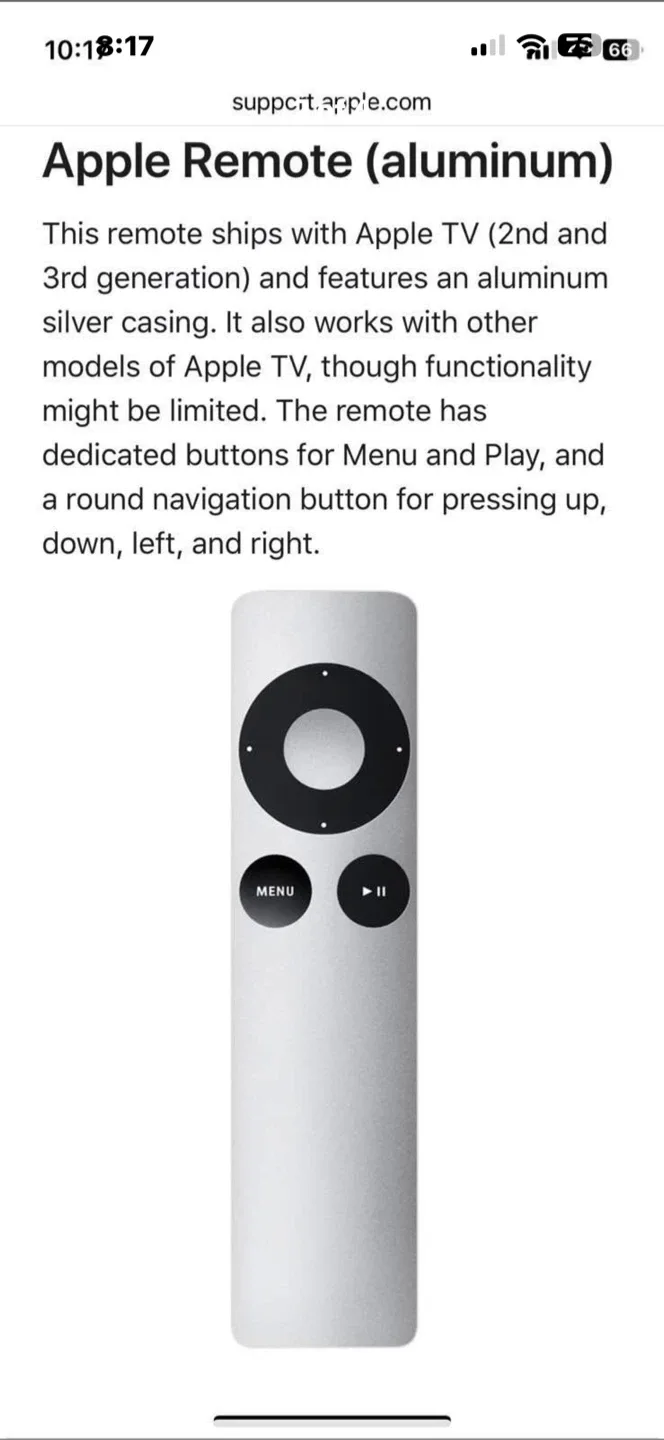 Apple TV Remote (2nd & 3rd Gen) image indicator(2)
