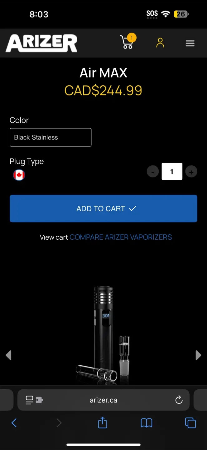 Arizer Air MAX Vaporizer - dry herb vaporizer image indicator(2)