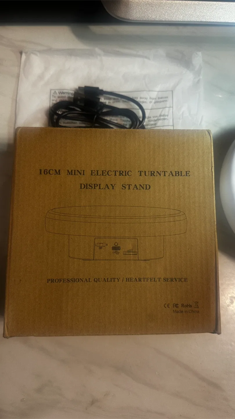 16cm Mini Electric Turntable Display Stand - New image indicator(2)
