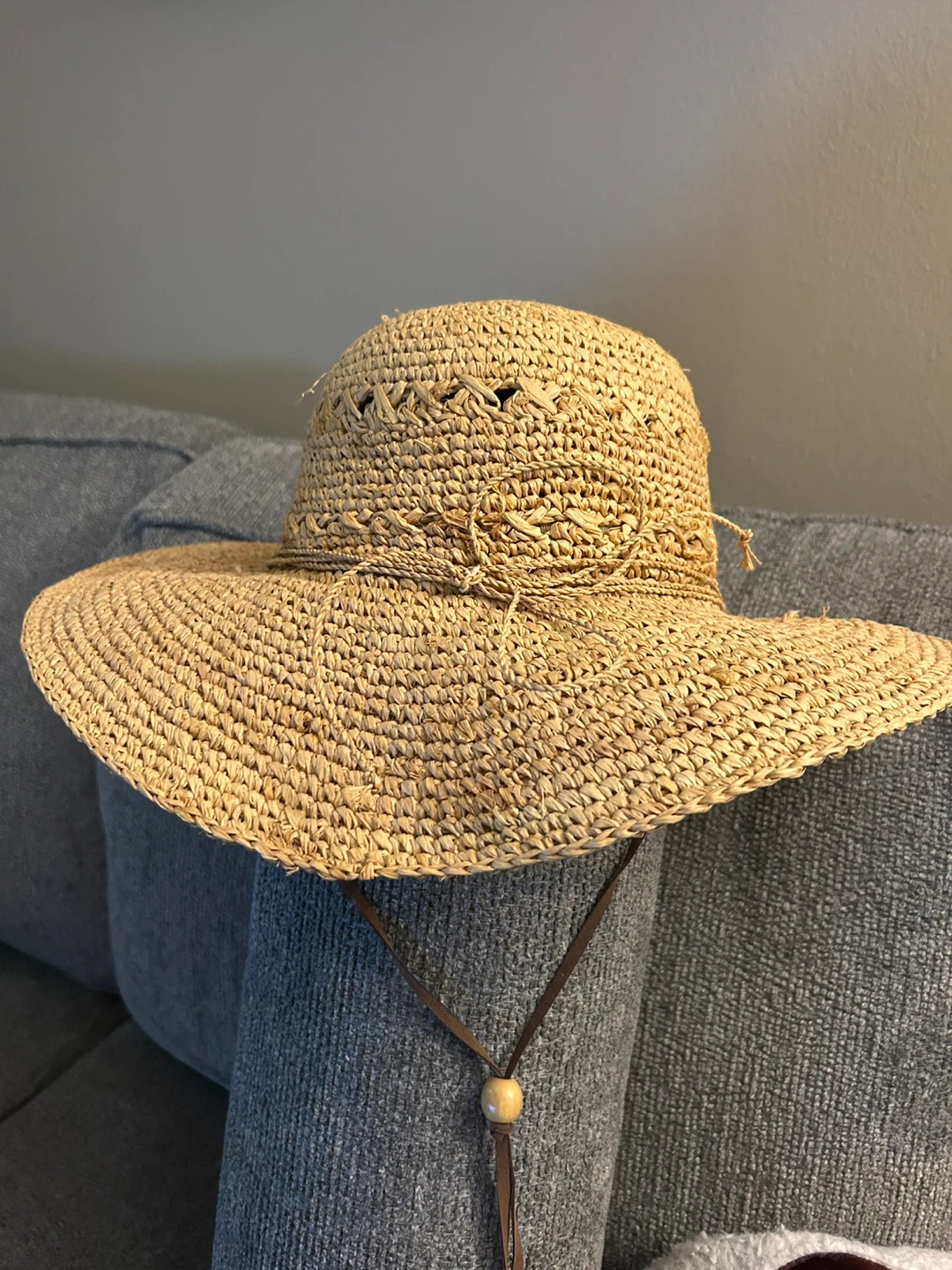 Straw Sun Hat with Chin Strap