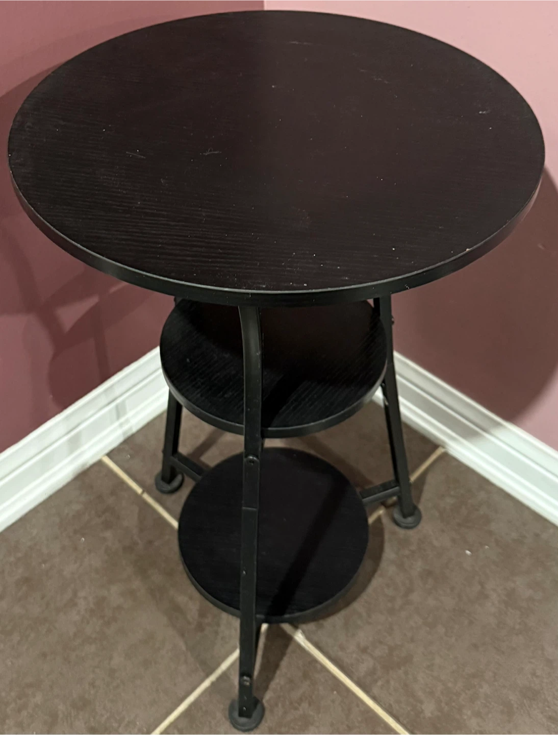 Black Round Side Table - photo 2