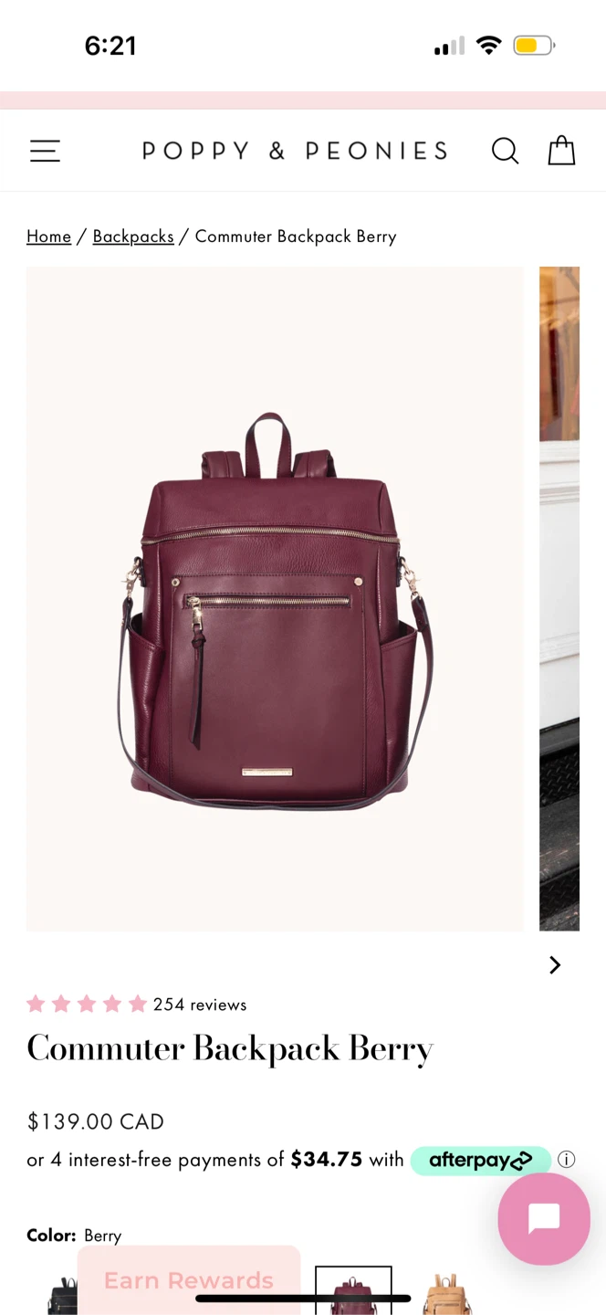 Poppy and Peonies Commuter Backpack
