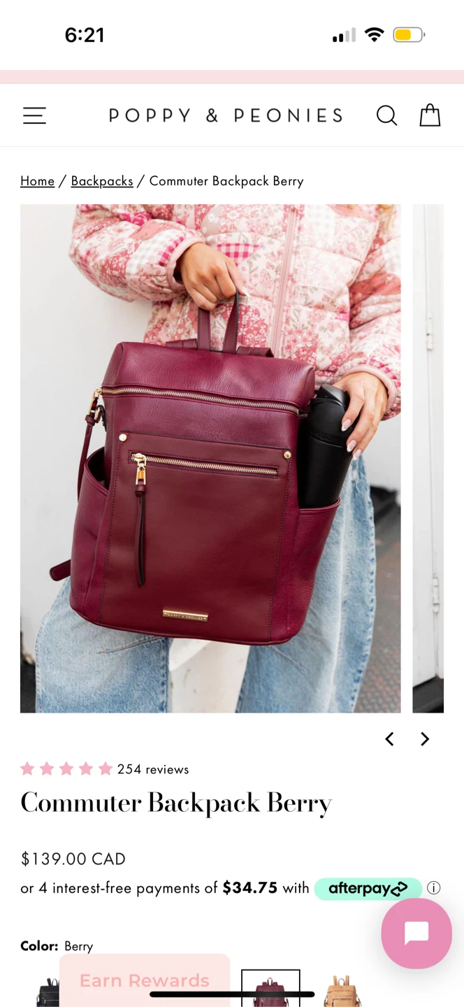 Poppy and Peonies Commuter Backpack - photo 3