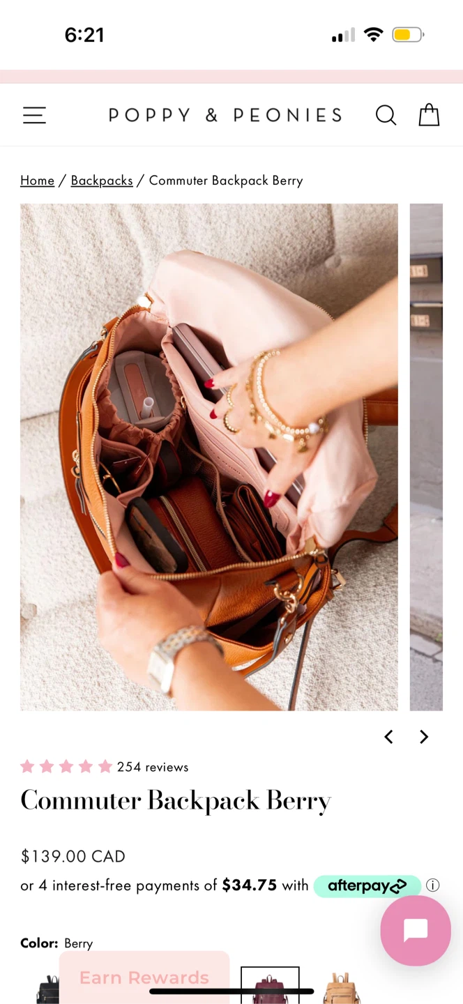Poppy and Peonies Commuter Backpack - photo 2