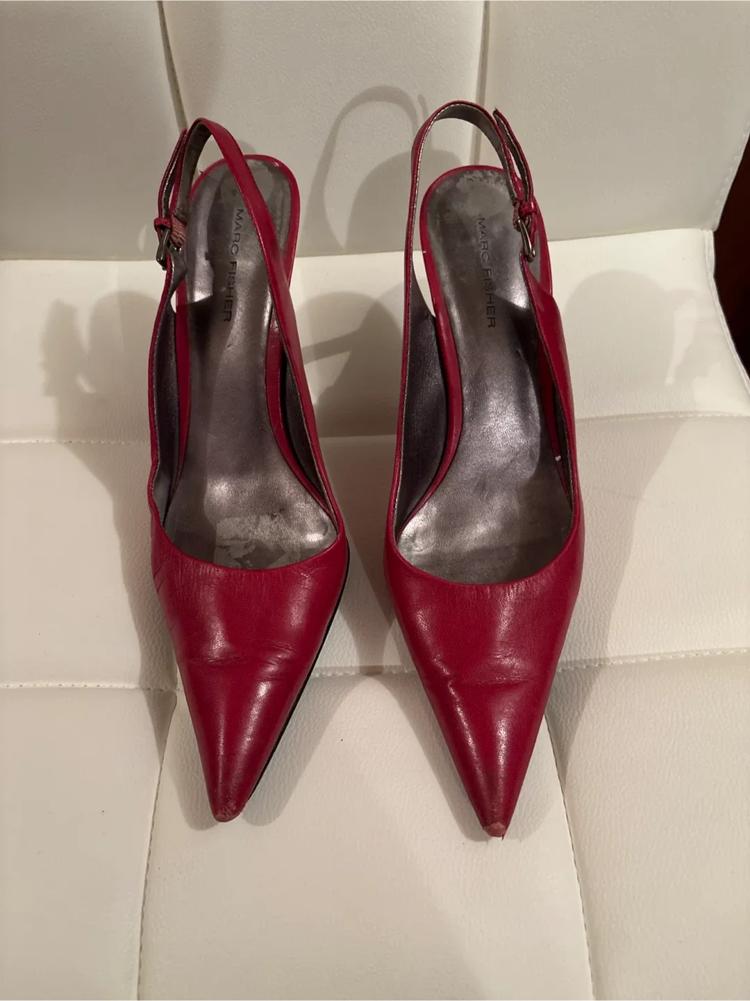Red leather Slingback heels (Mark Fisher)