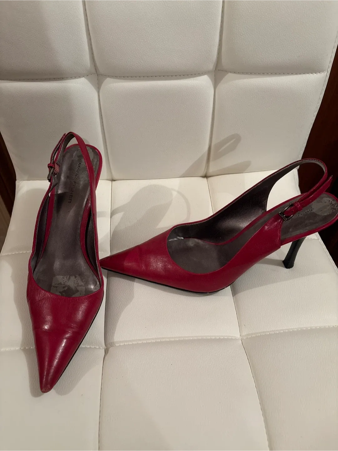 Red leather Slingback heels (Mark Fisher) image indicator(2)