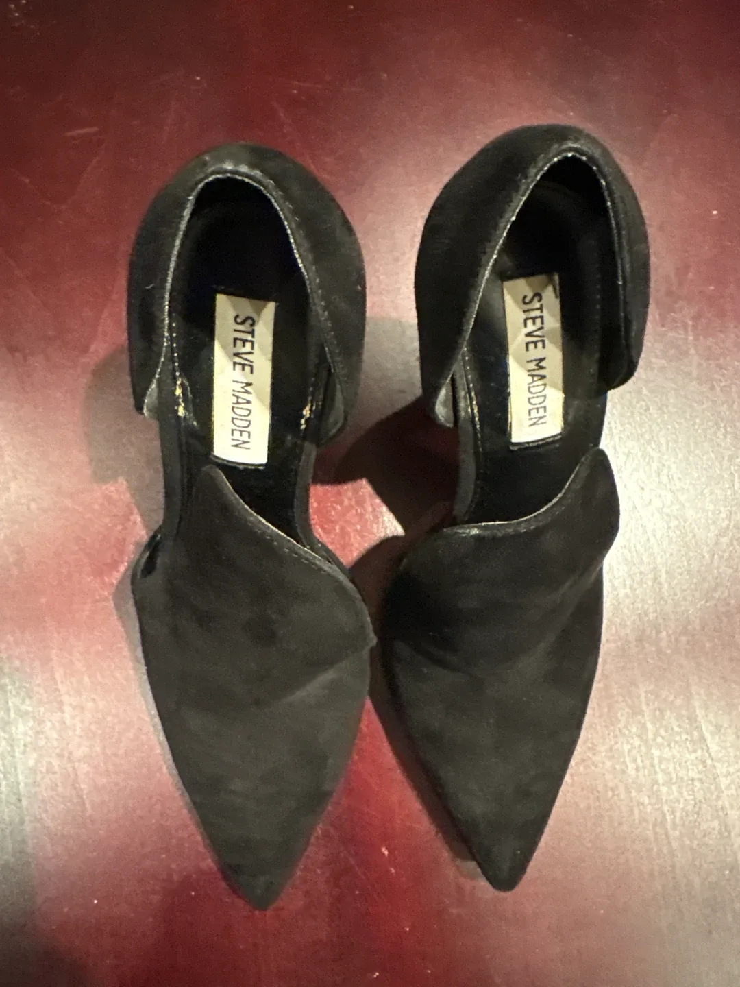 Steve Madden Black Suede Heels thumbnail