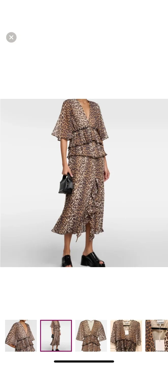 BRAND NEW! GANNI Leopard Print Babydoll Top image indicator(2)