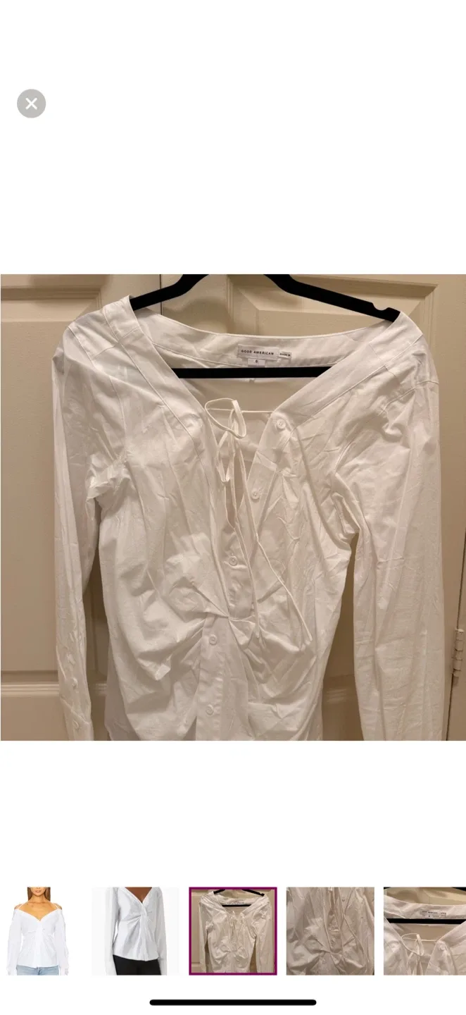 Good American White Blouse Size S image indicator(3)