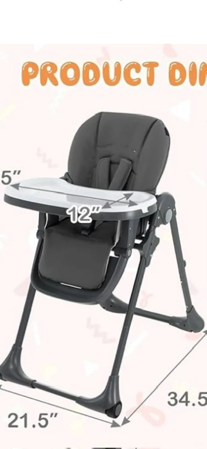 HONEY JOY Baby High Chair - Dark Gray image indicator(2)