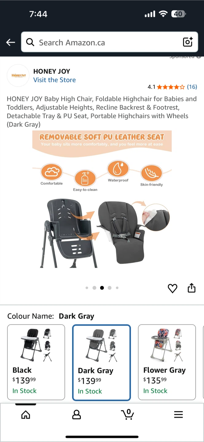 HONEY JOY Baby High Chair - Dark Gray - photo 3