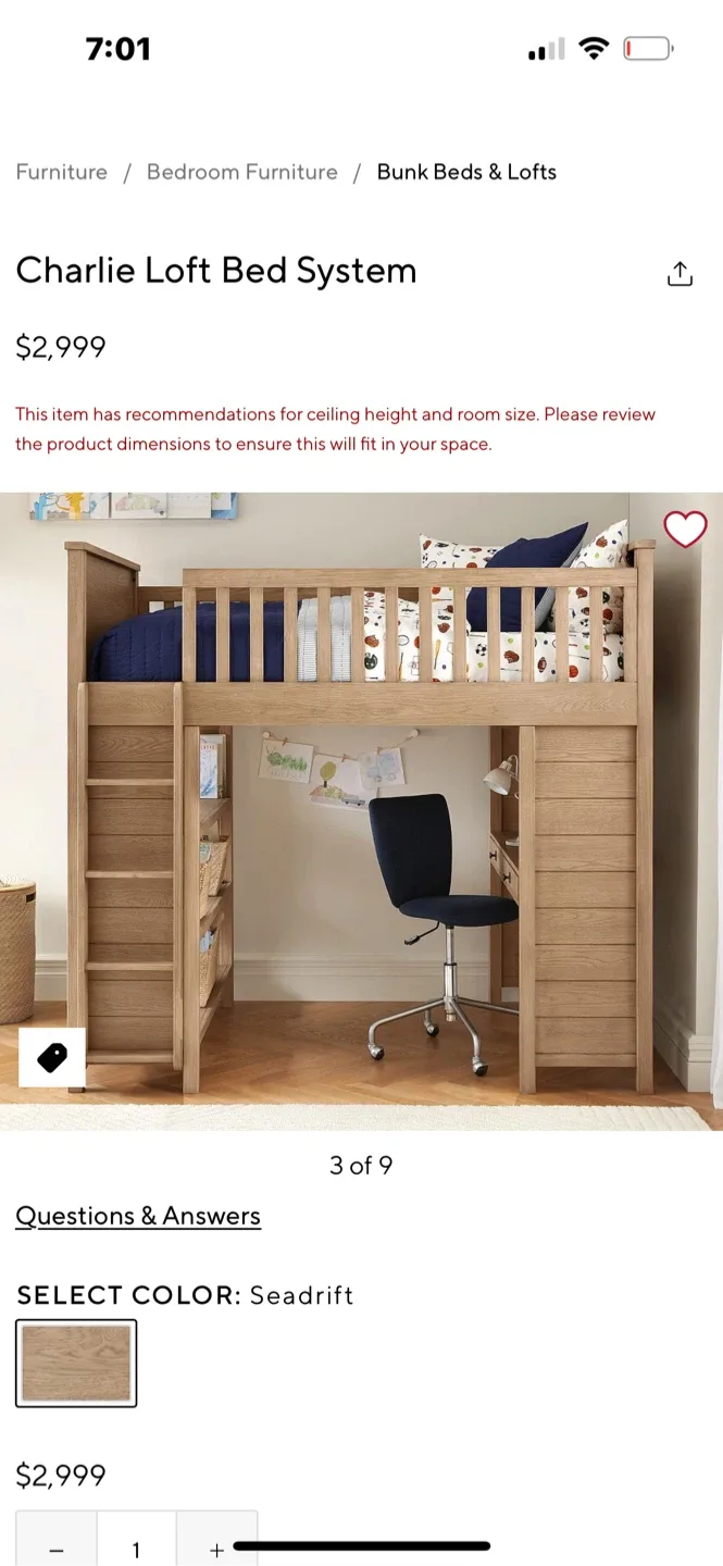 Pottery Barn Loft Bed with Desk and Shelves image indicator(4)