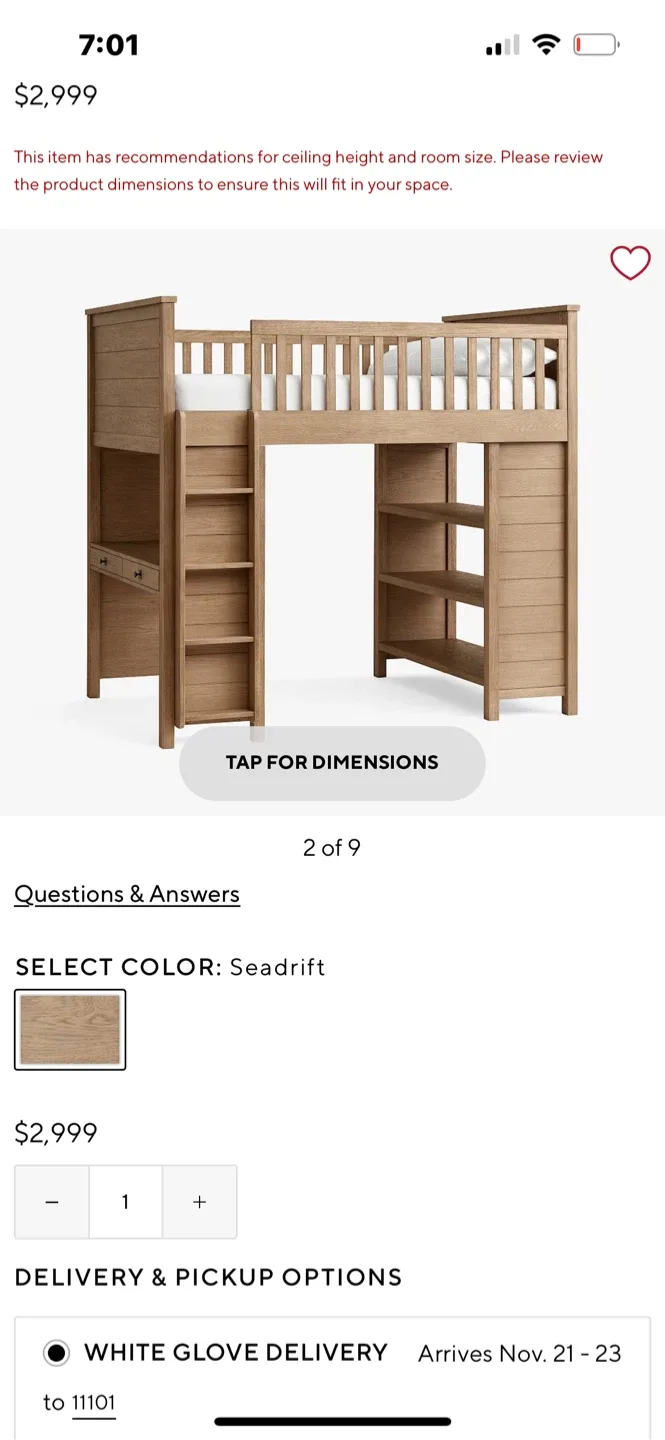 Pottery Barn Loft Bed with Desk and Shelves image indicator(3)