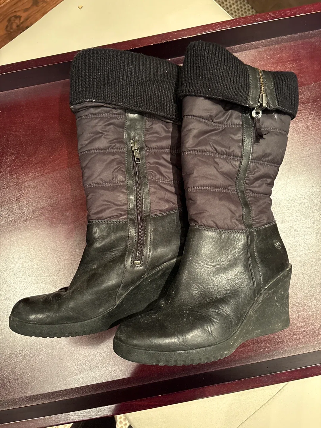 UGG Black Wedge Boots thumbnail